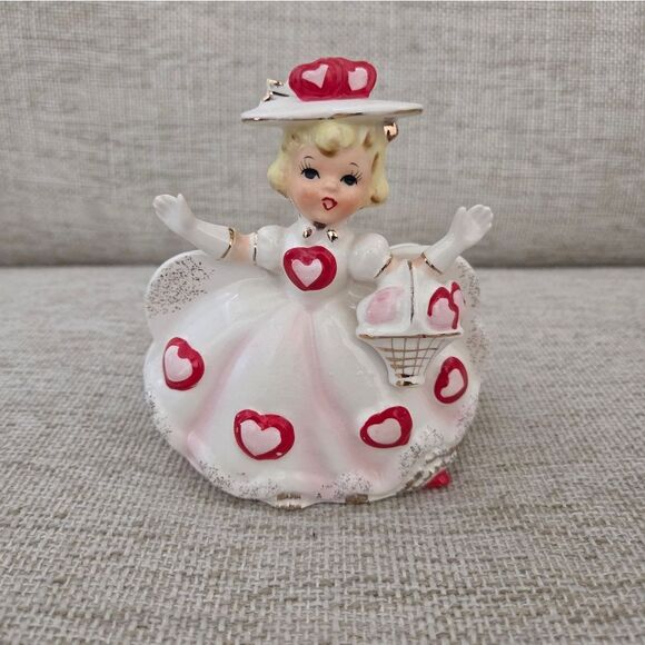 Vintage 1950's Replo Valentine Ceramic Lady Planter - Picture 2 of 8